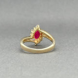 Estate 14K Y Gold 0.60ct Lab Ruby & 0.21ctw I - J/SI1 - 2 Diamond Ring - Walter Bauman Jewelers