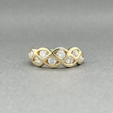 Estate 14K Y Gold 0.68ctw H - I/SI1 - 2 Diamond Lattice Ring - Walter Bauman Jewelers