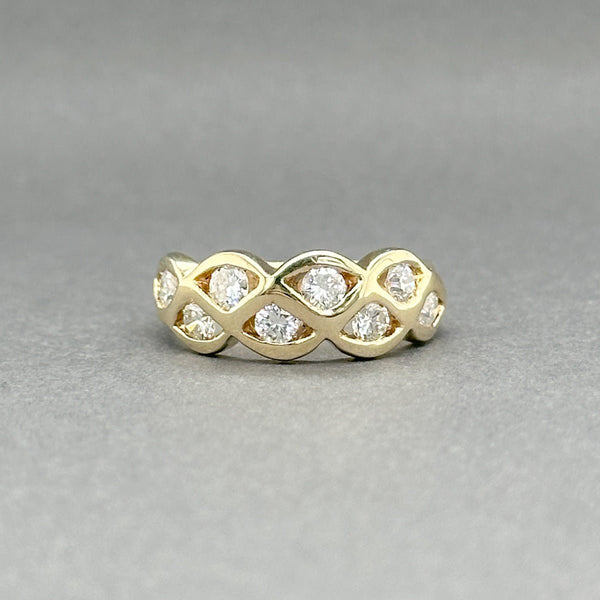 Estate 14K Y Gold 0.68ctw H - I/SI1 - 2 Diamond Lattice Ring - Walter Bauman Jewelers