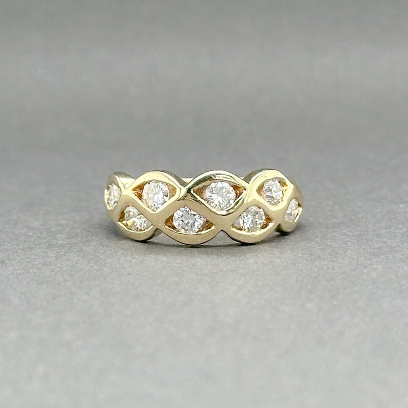 Estate 14K Y Gold 0.68ctw H - I/SI1 - 2 Diamond Lattice Ring - Walter Bauman Jewelers