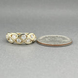 Estate 14K Y Gold 0.68ctw H - I/SI1 - 2 Diamond Lattice Ring - Walter Bauman Jewelers