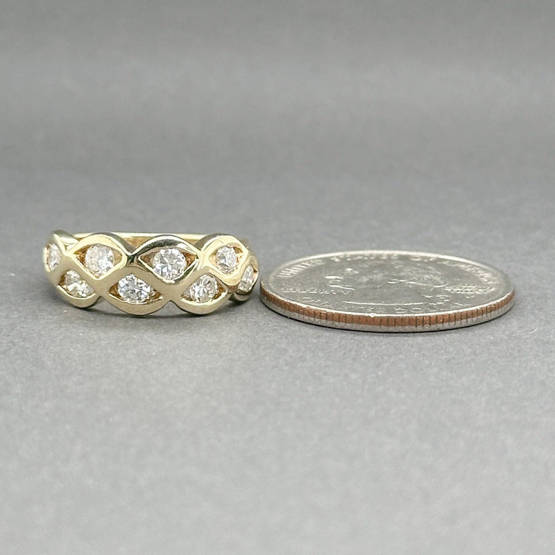 Estate 14K Y Gold 0.68ctw H - I/SI1 - 2 Diamond Lattice Ring - Walter Bauman Jewelers