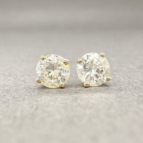 Estate 14K Y Gold 0.70ctw I - J/I1 Diamond Stud Earrings - Walter Bauman Jewelers