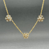 Estate 14K Y Gold 0.70ctw I - J/SI1 - 2 Diamond Flower Necklace - Walter Bauman Jewelers