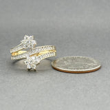 Estate 14K Y Gold 0.74ctw H - I/SI1 - 2 Diamond Crossover Ring - Walter Bauman Jewelers