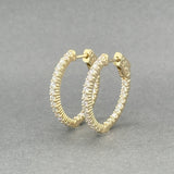 Estate 14K Y Gold 0.78ctw G/SI1 - 2 Diamond In/Out Hoop Earrings - Walter Bauman Jewelers