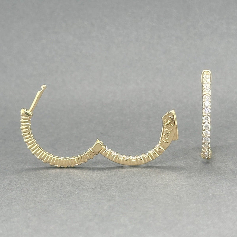 Estate 14K Y Gold 0.78ctw G/SI1 - 2 Diamond In/Out Hoop Earrings - Walter Bauman Jewelers