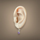 Estate 14K Y Gold 0.84ctw Amethyst & 0.01ctw G/SI2 Diamond Drop Earrings - Walter Bauman Jewelers