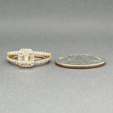 Estate 14K Y Gold 0.84ctw H - M/VS1 - 2 Diamond Eng. Ring GIA - Walter Bauman Jewelers