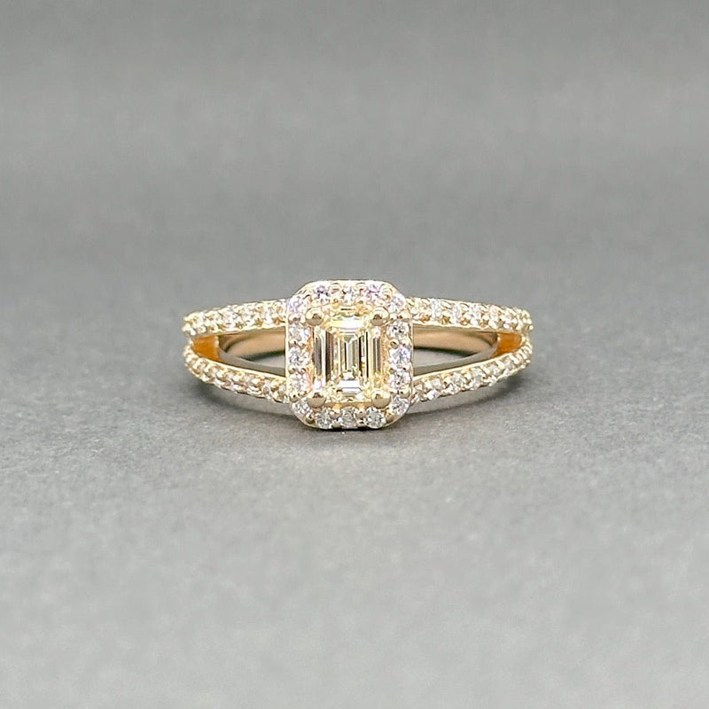 Estate 14K Y Gold 0.84ctw H - M/VS1 - 2 Diamond Eng. Ring GIA - Walter Bauman Jewelers