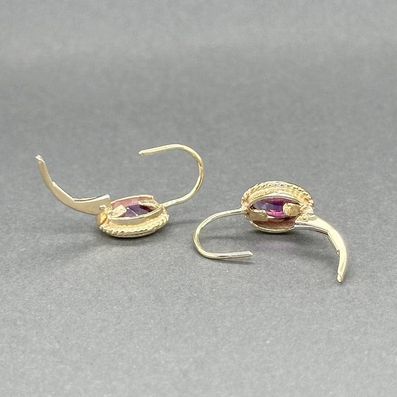 Estate 14K Y Gold 0.88ctw Amethyst Drop Earrings - Walter Bauman Jewelers