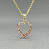 Estate 14K Y Gold 0.89ctw Ruby & 0.02ctw H - I/SI1 Diamond Heart Pendant - Walter Bauman Jewelers