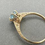 Estate 14K Y Gold 0.92ct Blue Topaz Gothic Revival Ring - Walter Bauman Jewelers