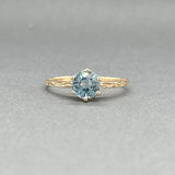 Estate 14K Y Gold 0.92ct Blue Topaz Gothic Revival Ring - Walter Bauman Jewelers