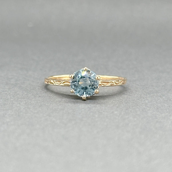 Estate 14K Y Gold 0.92ct Blue Topaz Gothic Revival Ring - Walter Bauman Jewelers