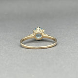 Estate 14K Y Gold 0.92ct Blue Topaz Gothic Revival Ring - Walter Bauman Jewelers