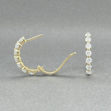 Estate 14K Y Gold 0.95ctw H/SI2 - I1 Diamond Hoop Earrings - Walter Bauman Jewelers