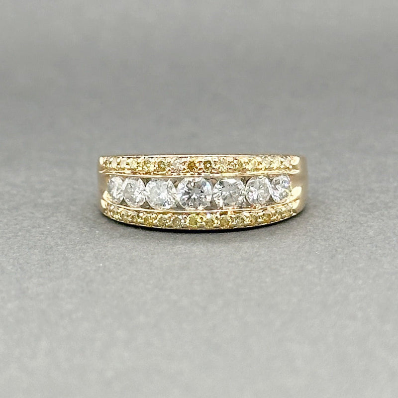 Estate 14K Y Gold 0.96ctw Fancy Yellow & G - H/SI1 - 2 Diamond Ring - Walter Bauman Jewelers