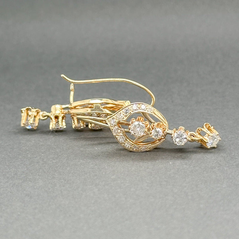 Estate 14K Y Gold 1.09ctw G - H/SI1 - 2 Diamond Drop Earrings - Walter Bauman Jewelers