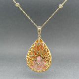 Estate 14K Y Gold 1.10ctw H - I/SI1 - 2 Diamond, 0.07ctw Sapphire, & MOP Evil Eye Pendant - Walter Bauman Jewelers