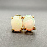 Estate 14K Y Gold 1.13ctw White Opal Stud Earrings - Walter Bauman Jewelers