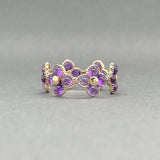 Estate 14K Y Gold 1.20ctw Amethyst Flower Ring - Walter Bauman Jewelers