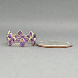 Estate 14K Y Gold 1.20ctw Amethyst Flower Ring - Walter Bauman Jewelers