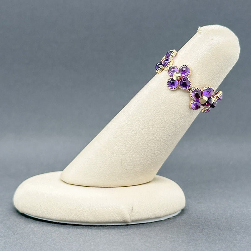 Estate 14K Y Gold 1.20ctw Amethyst Flower Ring - Walter Bauman Jewelers