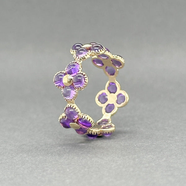 Estate 14K Y Gold 1.20ctw Amethyst Flower Ring - Walter Bauman Jewelers