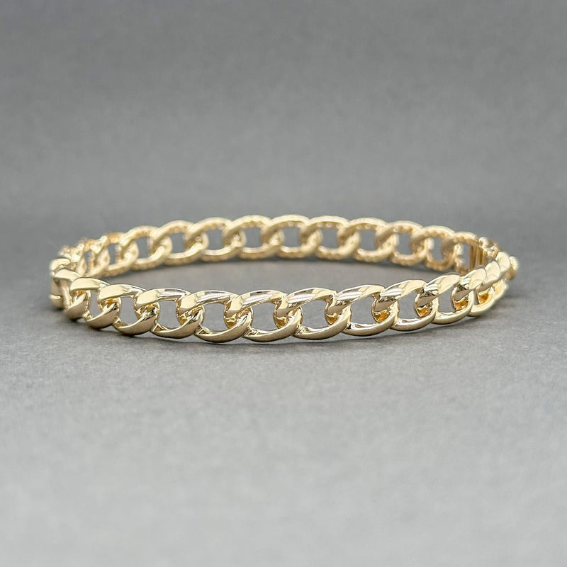 Estate 14K Y Gold 1.25ctw Cognac/SI1 Diamond Curb Chain Bangle Bracelet - Walter Bauman Jewelers