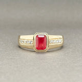 Estate 14K Y Gold 1.26ct Ruby & 0.20ctw H-I/VS2-SI2 Diamond Ring - Walter Bauman Jewelers