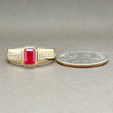 Estate 14K Y Gold 1.26ct Ruby & 0.20ctw H-I/VS2-SI2 Diamond Ring - Walter Bauman Jewelers