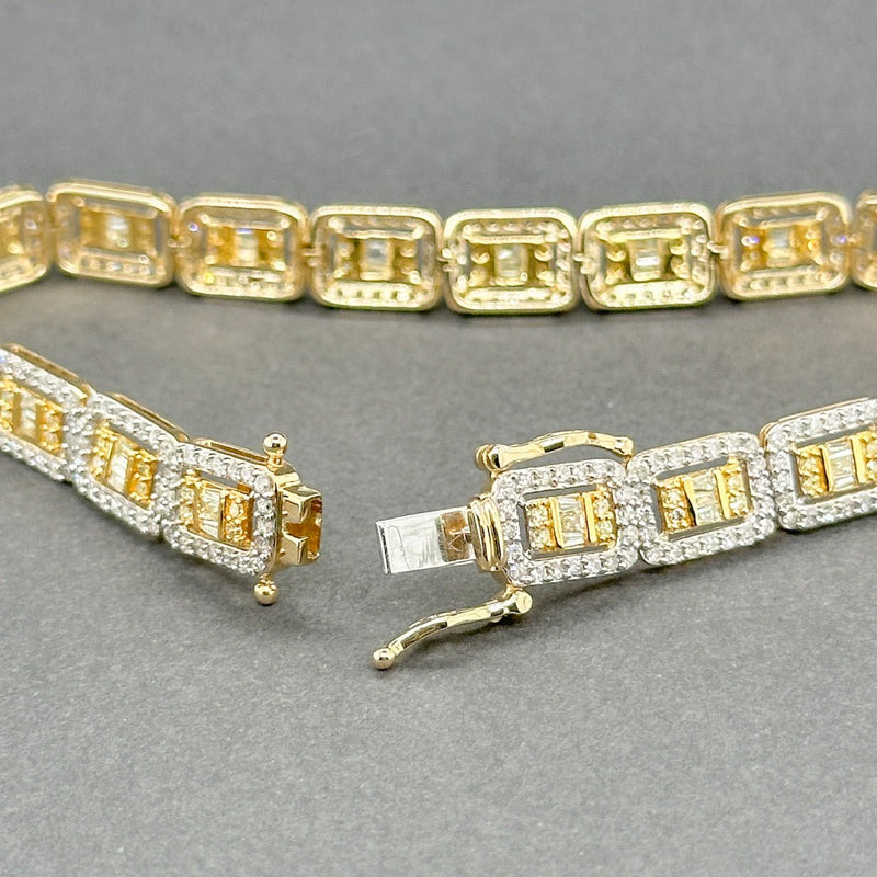 Estate 14K Y Gold 1.43ctw Fancy Yellow & I - J/VS2 - SI2 Diamond Link Bracelet - Walter Bauman Jewelers