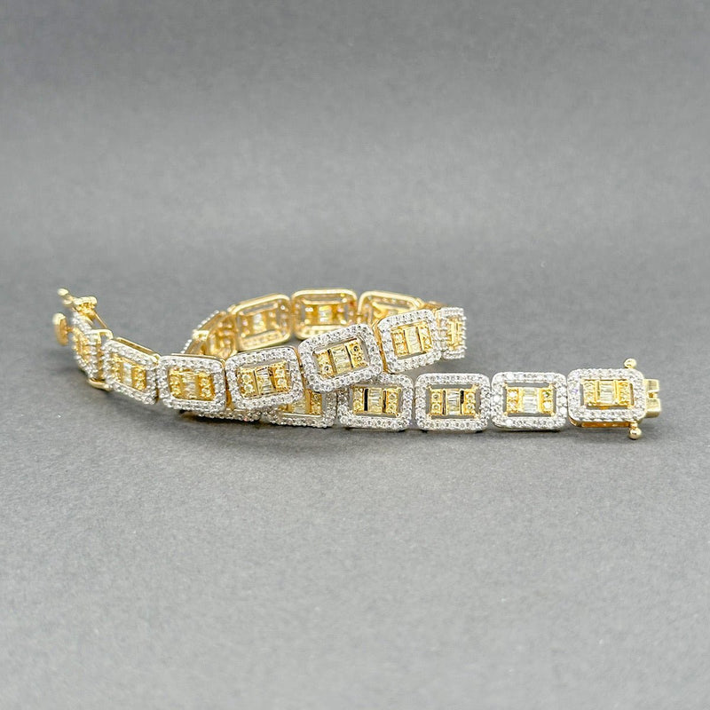 Estate 14K Y Gold 1.43ctw Fancy Yellow & I - J/VS2 - SI2 Diamond Link Bracelet - Walter Bauman Jewelers