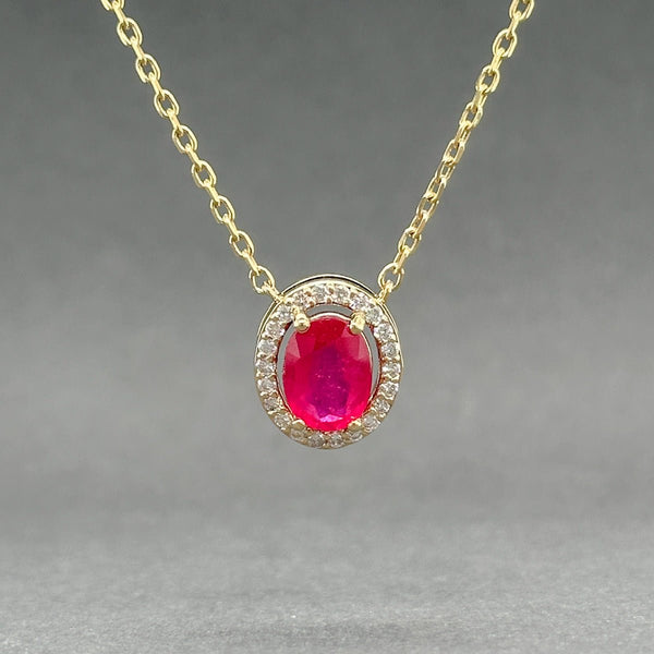 Estate 14K Y Gold 1.44ct Ruby & 0.18ctw Diamond Pendant - Walter Bauman Jewelers