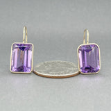 Estate 14K Y Gold 14.68ctw Amethyst Drop Earrings - Walter Bauman Jewelers