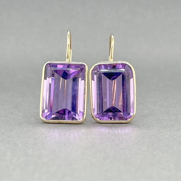 Estate 14K Y Gold 14.68ctw Amethyst Drop Earrings - Walter Bauman Jewelers