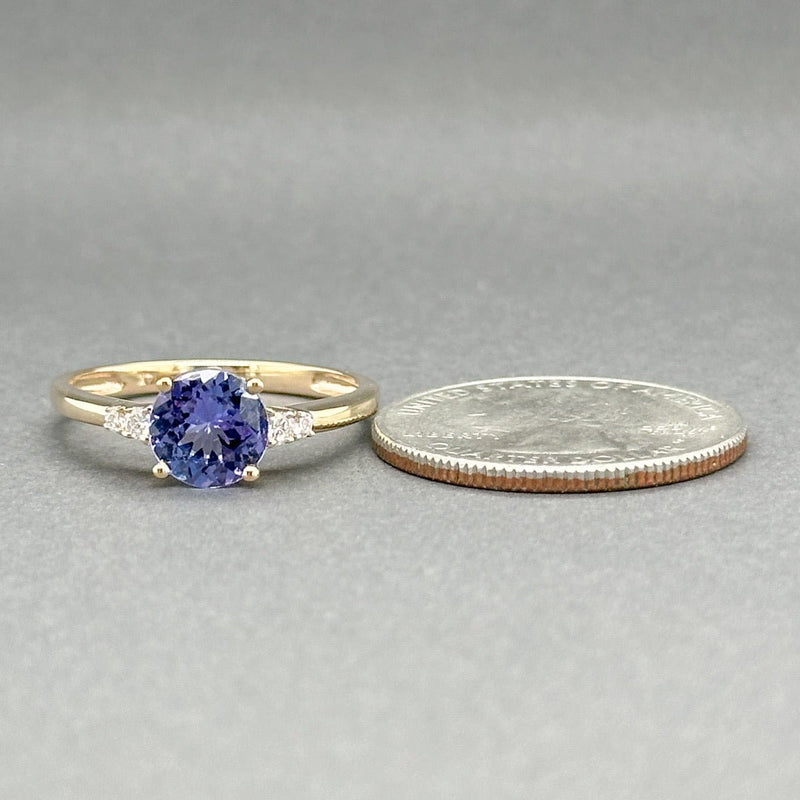 Estate 14K Y Gold 1.47ct Tanzanite & 0.09ctw G/SI2 Diamond Ring - Walter Bauman Jewelers