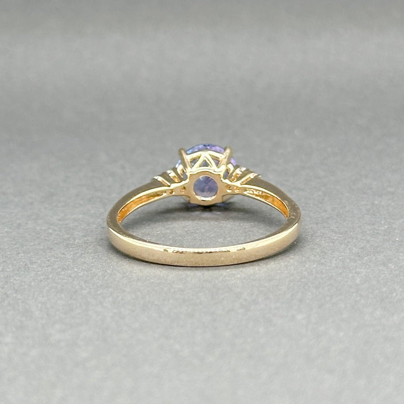 Estate 14K Y Gold 1.47ct Tanzanite & 0.09ctw G/SI2 Diamond Ring - Walter Bauman Jewelers