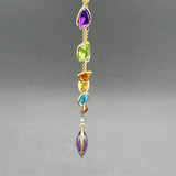 Estate 14K Y Gold 14.98ctw Multigemstone & Diamond Y Drop Necklace - Walter Bauman Jewelers