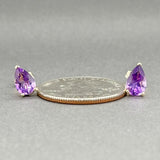 Estate 14K Y Gold 1.50ctw Amethyst Stud Earrings - Walter Bauman Jewelers