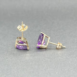 Estate 14K Y Gold 1.50ctw Amethyst Stud Earrings - Walter Bauman Jewelers