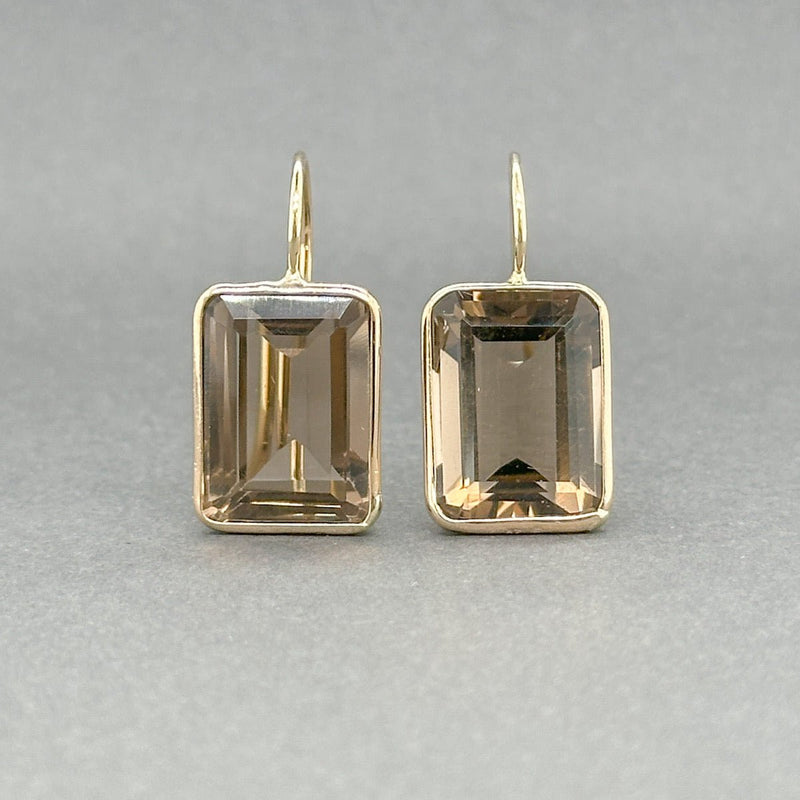 Estate 14K Y Gold 15.44ctw Smoky Quartz Drop Earrings - Walter Bauman Jewelers