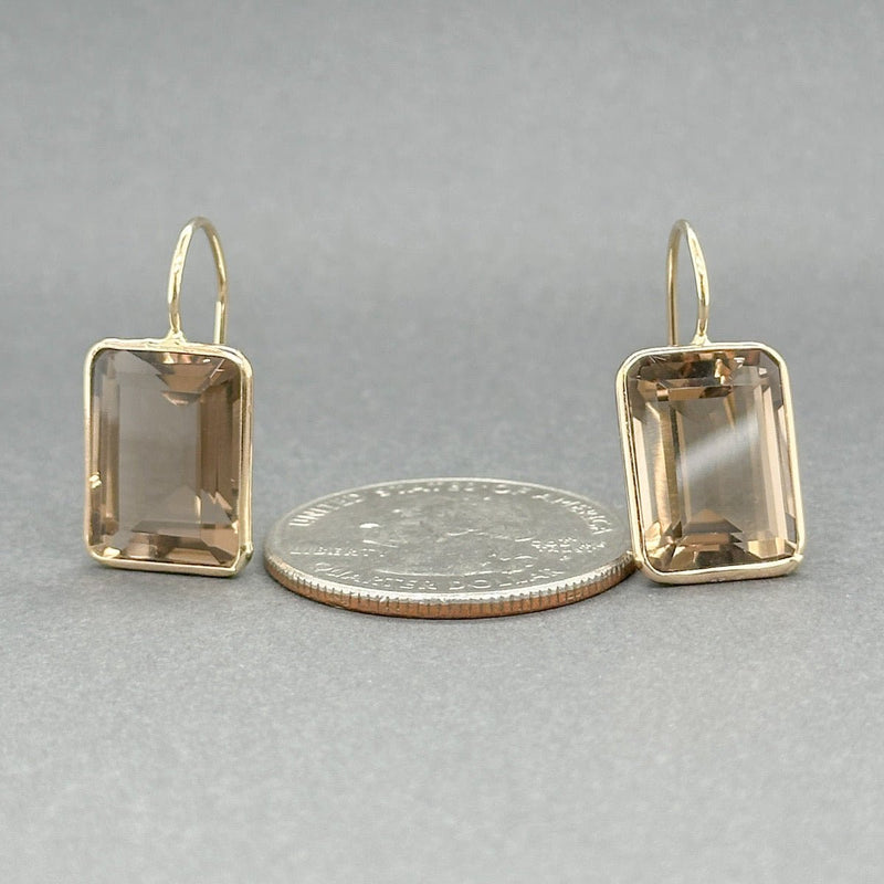 Estate 14K Y Gold 15.44ctw Smoky Quartz Drop Earrings - Walter Bauman Jewelers