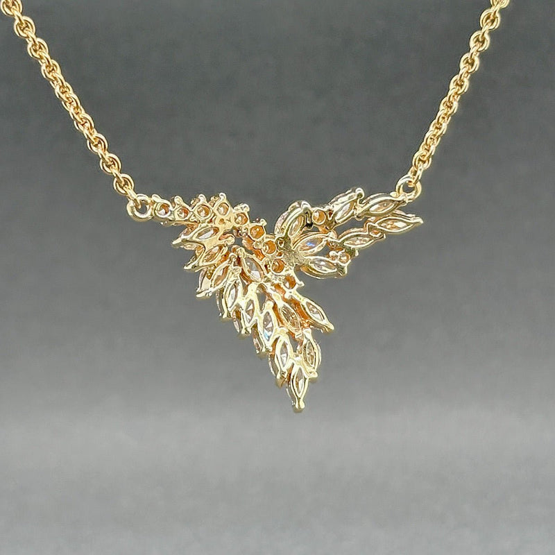 Estate 14K Y Gold 1.55ctw J - M/SI1 - 2 Diamond V Necklace - Walter Bauman Jewelers