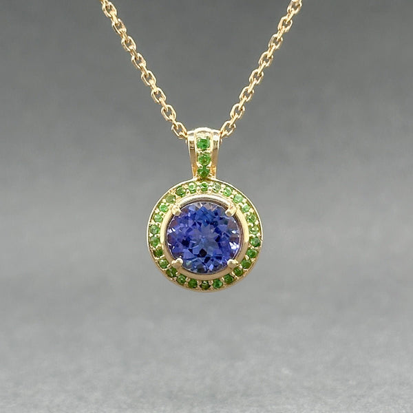 Estate 14K Y Gold 1.57ctw Tanzanite & Garnet Pendant - Walter Bauman Jewelers