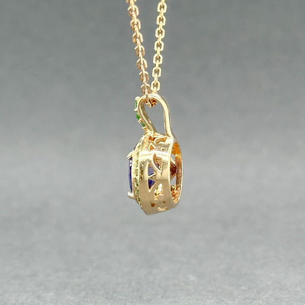 Estate 14K Y Gold 1.57ctw Tanzanite & Garnet Pendant - Walter Bauman Jewelers