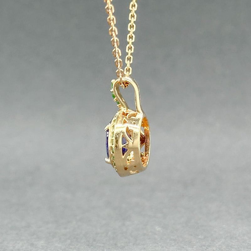 Estate 14K Y Gold 1.57ctw Tanzanite & Garnet Pendant - Walter Bauman Jewelers