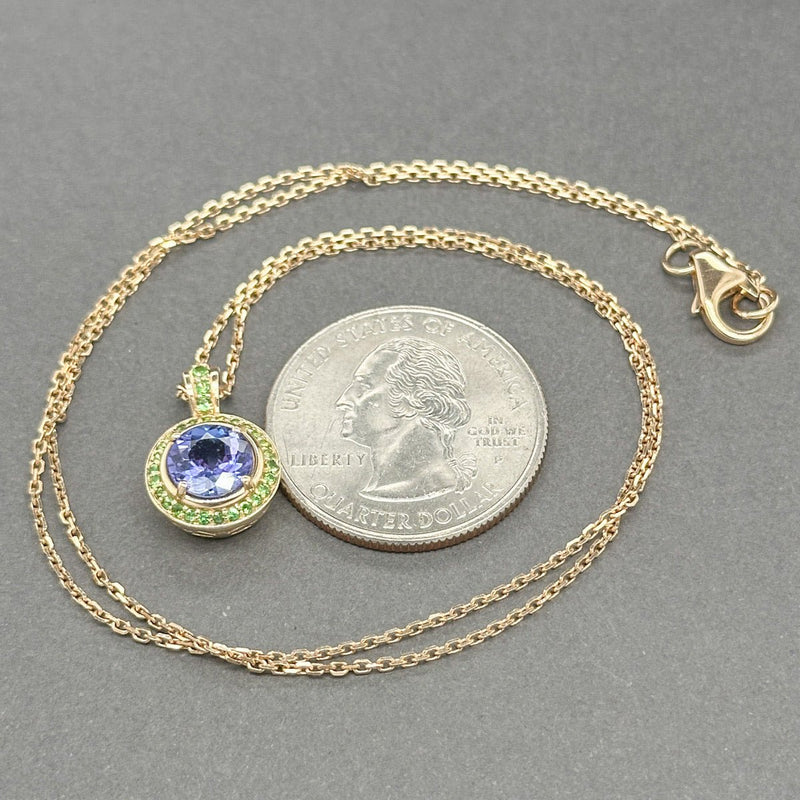 Estate 14K Y Gold 1.57ctw Tanzanite & Garnet Pendant - Walter Bauman Jewelers