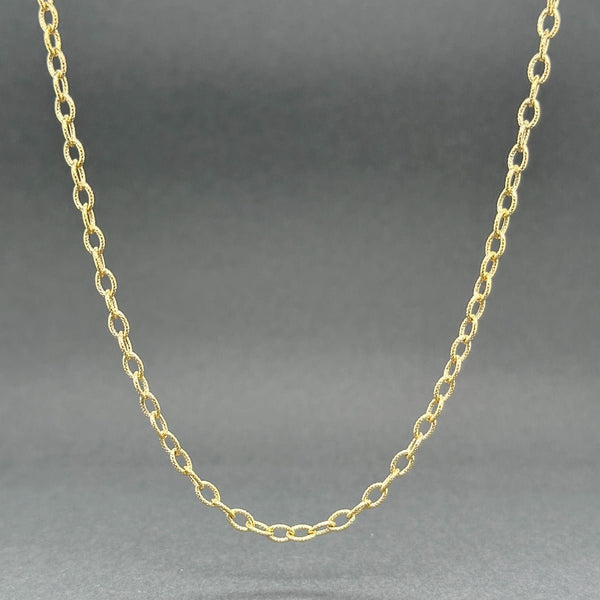 Estate 14K Y Gold 16” Hollow Knurled Cable Link Chain - Walter Bauman Jewelers